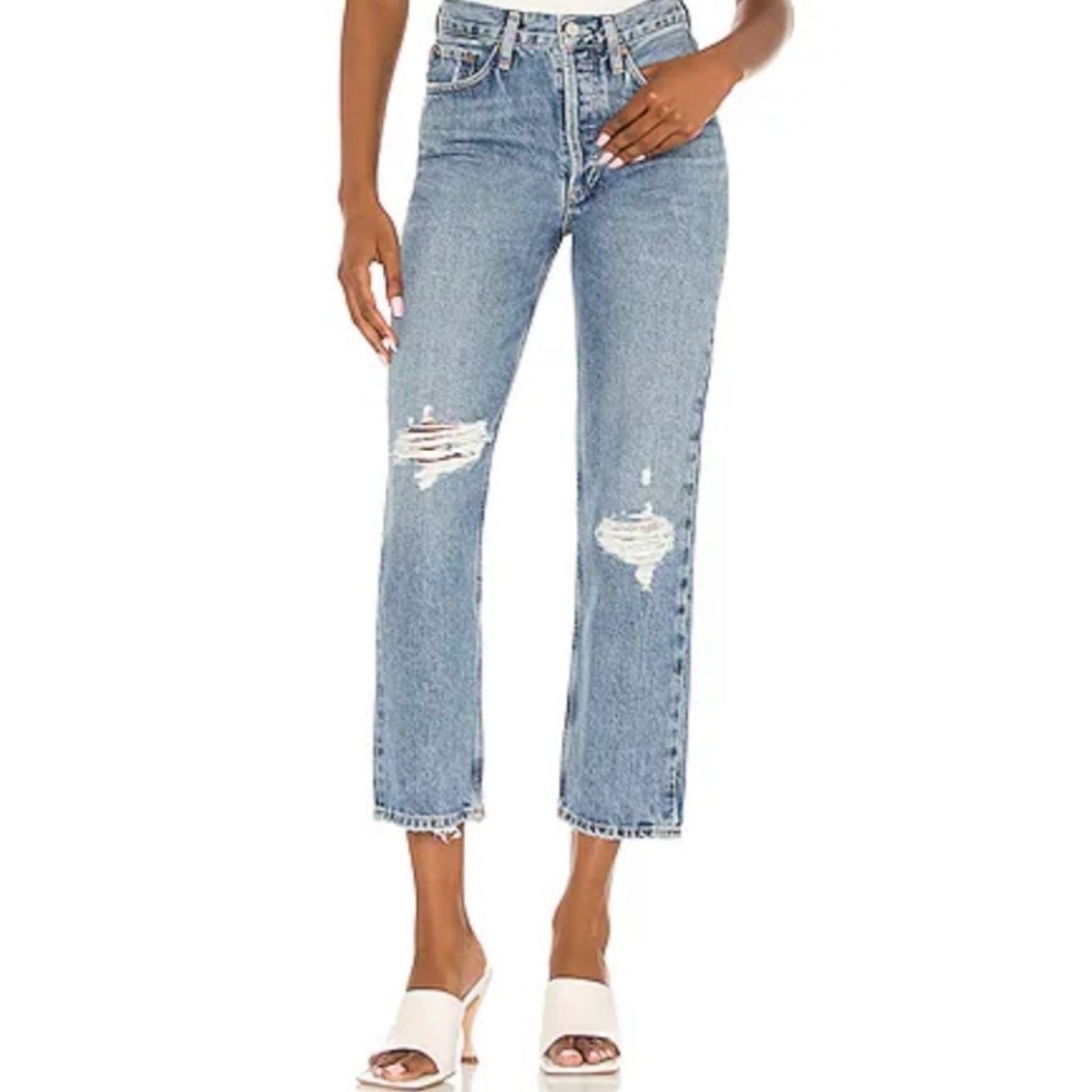AGOLDE Lana Crop Straight Leg Jeans Cornerstone Wash Size 26